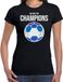 Grèce T-shirt supporter Euro/Coupe du Monde - we are the champions avec football grec - noir - femme - vêtements / chemise L