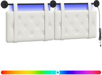 vidaXL Hangend hoofdbord met LED-verlichting Wit Kunstleer