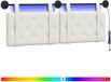 vidaXL Hangend hoofdbord met LED-verlichting Wit Kunstleer