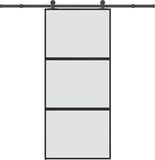 vidaXL Schuifdeur met beslag 90x205 cm gehard glas en aluminium