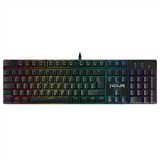 Noua Raid mechanisch gamingtoetsenbord, USB-gaming-toetsenbord, 105 toetsen, optische switches, grijs, anti-ghosting, RGB-achtergrondverlichting, software-ondersteuning, lay-out Italië