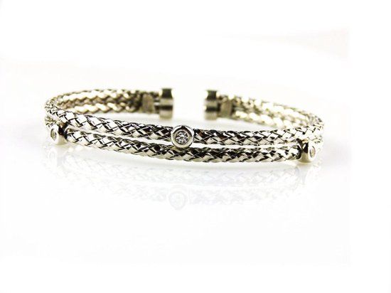 model Bella armband zilver gerhodineerd 925 zilver zirkonia 21 cm dames