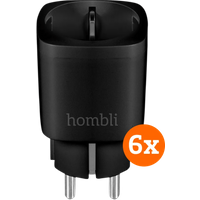 Hombli Slimme Stekker Zwart - 6 stuks