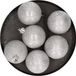 Cosy & Trendy Kerstballen - 6 stuks - Zilver - Glitters - 8 cm - Kunststof