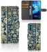 B2Ctelecom Motorola G8 Power Lite Hoesje Beige Flowers Book Case Kunstleer/TPU