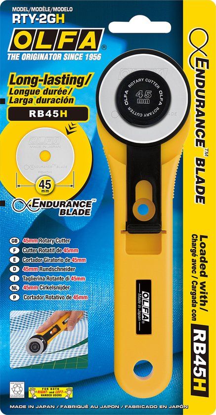 Olfa RTY-2/G Rolmes - 45 mm - Geel - Inklapbaar