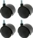 AMIG meubelwiel/zwenkwiel - 4x - D40mm - M6 schroefbevestiging - 35kg - zwart