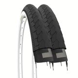 ECOVELO Banden 26 x 1 3/8 (37-590) wit zwart voor City Bike Holland fiets vintage