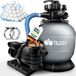 tillvex Système de filtration à sable pour piscine avec minuterie 10 m³/h incl. 800g balles filtrantes Gris