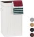 Relaxdays Bamboe wasmand met deksel - 70 litres - blanc - pliable