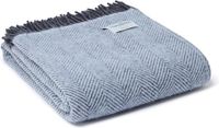 Tweedmill UK Plaid - Herringbone - Light Blue/Dark Grey - 150x183cm - Wool