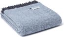 Tweedmill UK Plaid - Herringbone - Light Blue/Dark Grey - 150x183cm - Wool