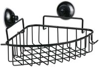 Bath & Shower Hoekrek met Zuignappen - Zwart