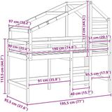 vidaXL Hoogslaper bedframe Waskleur Bruin 90 x 190 cm