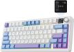 AULA F75 MAX - Blanc/Bleu - Mécanique Sans fil Clavier - RGB - 75% - QWERTY - Gaming Keyboard - Leobog Reaper Switch