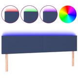 VidaXL Hoofdbord LED 160x5x78/88 cm Stof Blauw