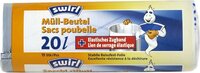 Swirl Pedaalemmerzakken met Fixeerband 20 liter - 15 stuks - Zwart