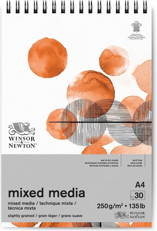 Winsor & Newton Mixed Media Blok 30 vel 250gr A4