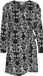 ICHI - IHGOCINA DR2 - Dames - Mini jurken - Zwart - Gebloemd - Lange mouw - V-hals - A-lijn - Viscose/Polyamide - Maat 38