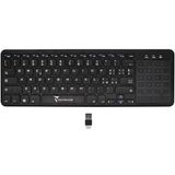TECHMADE Draadloos toetsenbord met multidirectioneel touchpad, draadloos touch-tv-toetsenbord, eenvoudige bediening, multimedia en geïntegreerd touchpad, internationale QWERTY-lay-out