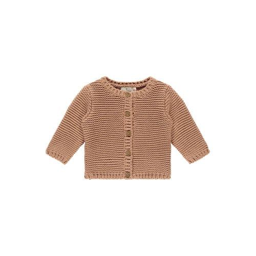 A Tiny Story vest bruin grof gebreid