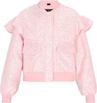 faina Blazer met pailletten, lange mouw, regular-fit, klepzakken, ritssluiting, polyester, roze, maat M
