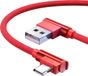 DrPhone D9 - Type-C Dubbele 90° Haakse Gevlochten 3A kabel - 1 Meter - Datasynchronisatie & Snel opladen – Zwart/Rood