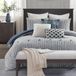 MADISON PARK SIGNATURE Queen dekbed katoen geknipt jacquard, oversized dekbedden queensize bed, alle seizoenen dons, alternatief overgevuld queensize dekbed, essentie, volledig/queensize bed, blauw