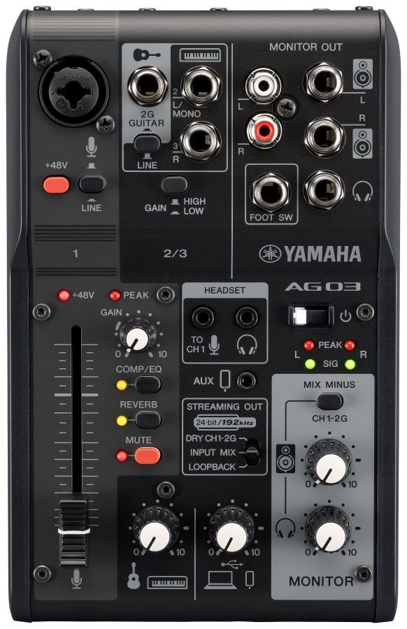 Yamaha AG03MK2B Live Streaming Mixer - Zwart