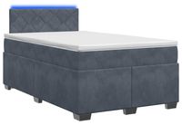 vidaXL Boxspringbed met matras en LED Donkergrijs 120 x 200 cm fluweel