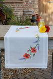 VERVACO Kruissteek Kit Voorgedrukte Tafelloper Bloemen En Lavendel Borduurwerk Volledige Kit Volwassen Vrije Tijd Creatief Thuis Decoratie Handmatige Tafel Geschenk DIYca. 40 x 100 cm Cross Stitch Borduurwerk