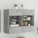 vidaXL Tv-wandmeubel met led-verlichting 78,5x30x60,5 cm betongrijs