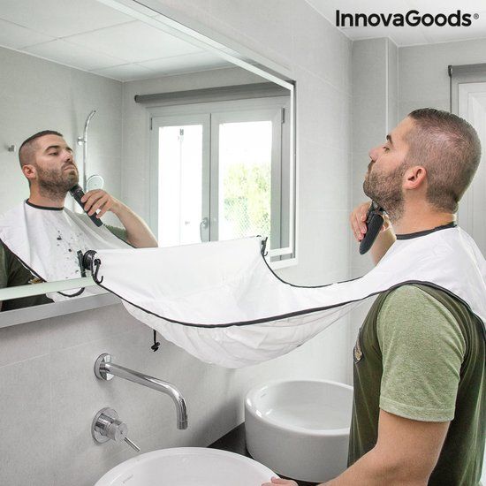 Baardschort met Zuignappen Bibdy InnovaGoods - Wit - Polyester