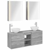 vidaXL Badkamerkast - set - 5 - st - Grijs - Sonoma - Bewerkt - hout