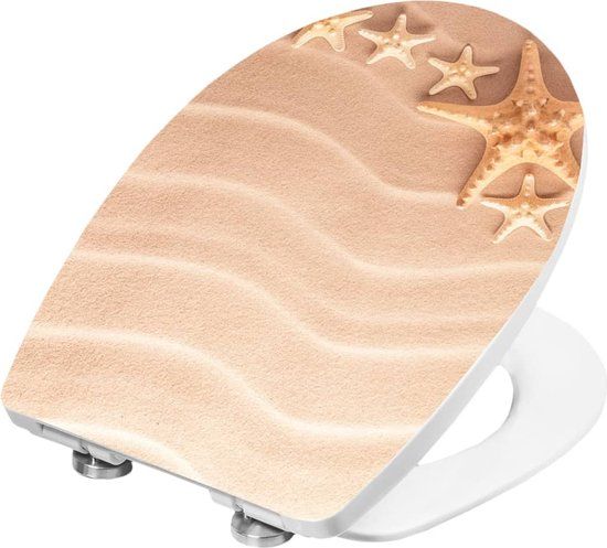 Cornat Toiletbril met soft-close, 3D Zand, Thermoplastisch, Bruin