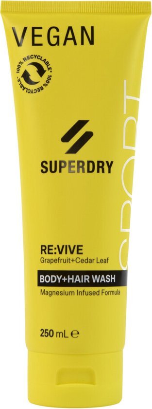 Superdry Sport RE:vive body hair wash 250 ml