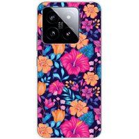 Xiaomi 14 Pro Bedrukt siliconen hoesje Fleurs exotiques