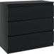 Commode 3 tiroirs, meuble de rangement épuré pour chambre, intérieur, 80 l x 39 p x 73 h cm