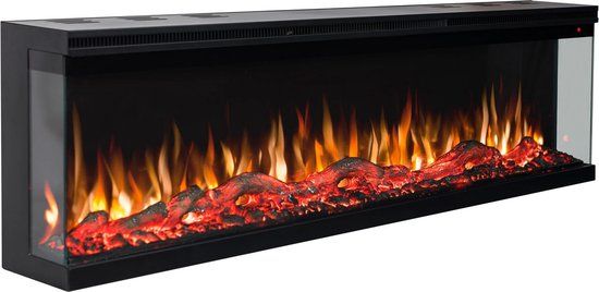 EVIQ Platina 72 inch Elektrische Sfeerhaard - 1600W - Zwart