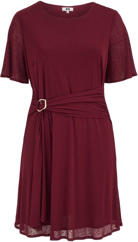 WE Fashion Dames midi jurk met gouden accent - Curve