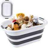 Firschoie Opvouwbare wasmand 26 liter, opvouwbare spoelbak, ruimtebesparende, draagbare opbergdoos, uitvouwbare liniaal (H x B x D) 23 x 38 x 53 cm, geschikt voor thuis en op de camping