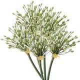 Emerald Allium/Sierui kunstbloem - 5x - losse steel - creme - 70 cm