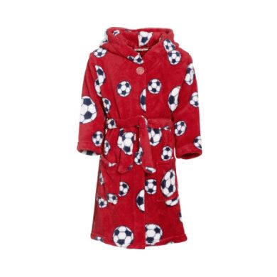 Playshoes Fleece badjas voetbal rood - 4010952397406