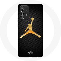 Maniacase Etui voor Samsung Galaxy A52 Air Michael Jordan Logo Geel
