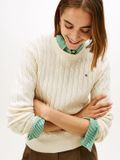 Tommy Hilfiger Dames Gebreide Trui Katoen Wit Maat L