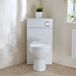 Hudson Reed Meuble WC d’angle avec cuvette à poser Select – Blanc – Avec bouton de chasse d'eau chromé – Cluo