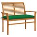 vidaXL Tuinbank Hout met groen kussen 112 cm