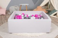 Merkloos Viking Choice Ballenbak - stevige ballenbad - 90x90 cm - 300 ballen - wit, roze, grijs - grijs