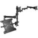 VIVO Dubbele monitor + laptophouder voor schermen van 13 tot 27 inch en laptops van 10 tot 15,6 inch, drievoudige schermweergave, scharnierende armen, zwart, STAND-V013L