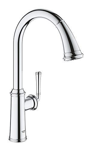 GROHE Gloucester 30422000 Eengreepsmengkraan voor spoelbak, chroom, met afneembare handdouche, draaibare uitloop, snelle installatie, 30422000